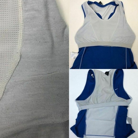 Nike workout racerback tank blue & white - Picture 5 of 6